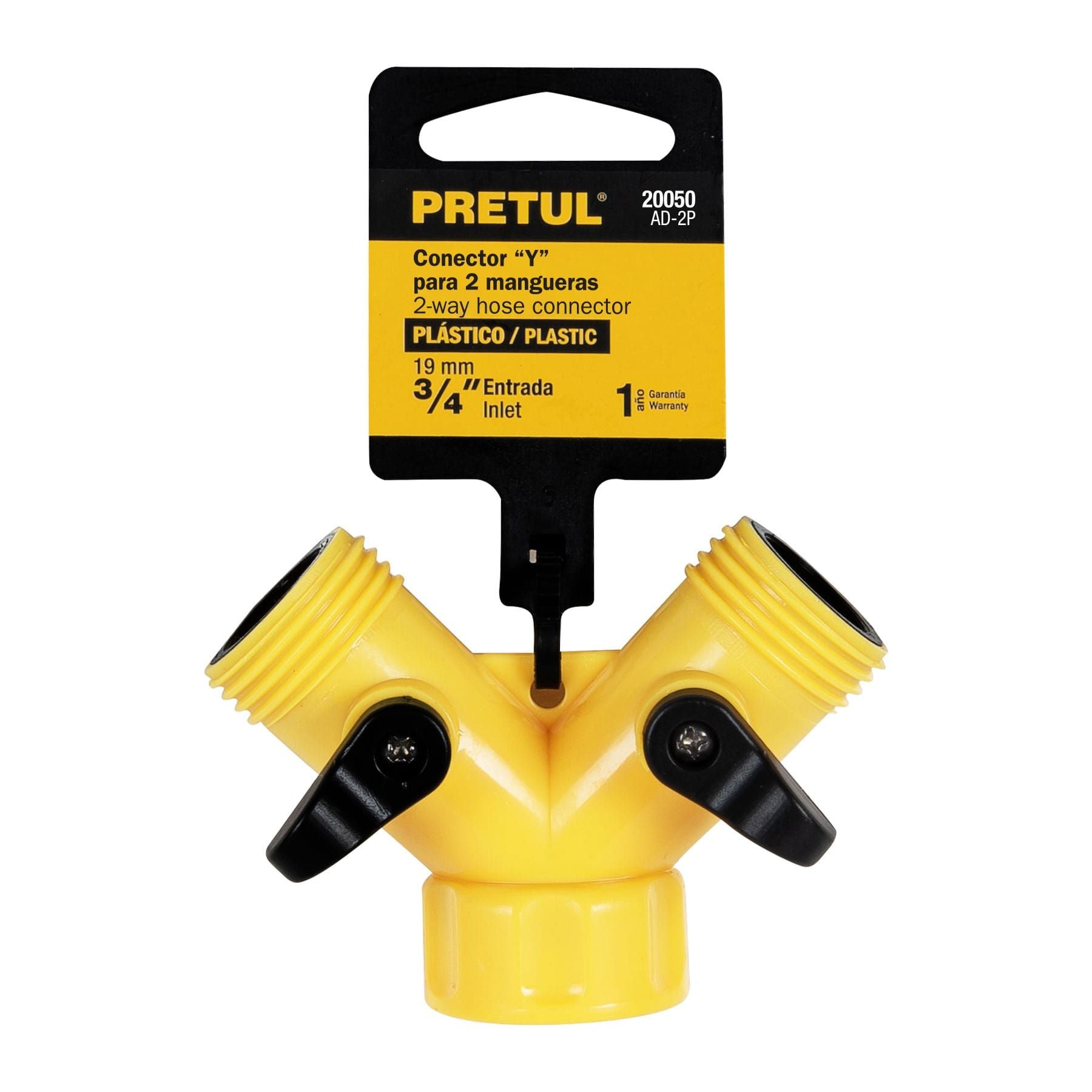 Conector "Y" 3/4" plástico para manguera, PRETUL