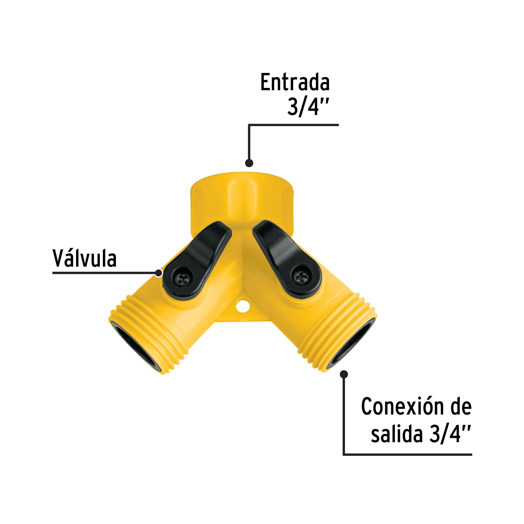 Conector "Y" 3/4" plástico para manguera, PRETUL