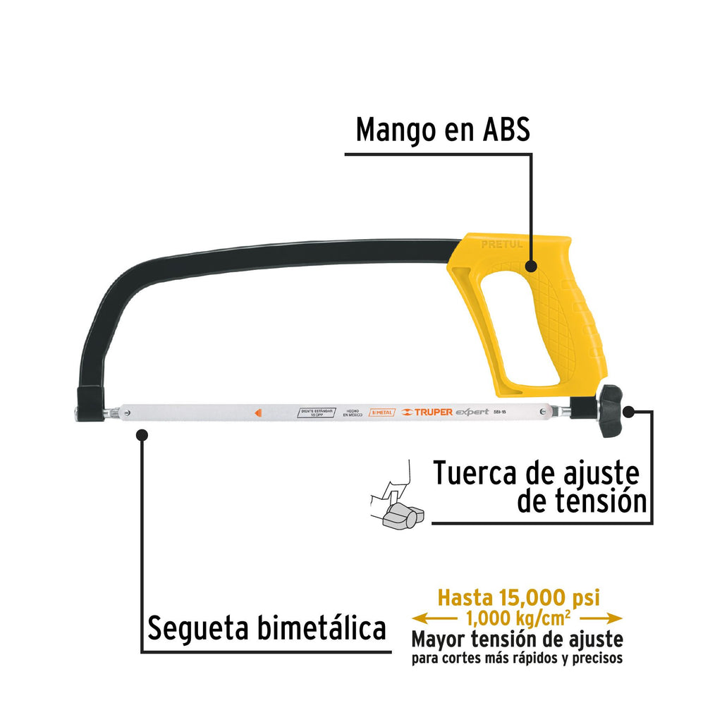 Arco 12" de solera para segueta, PRETUL