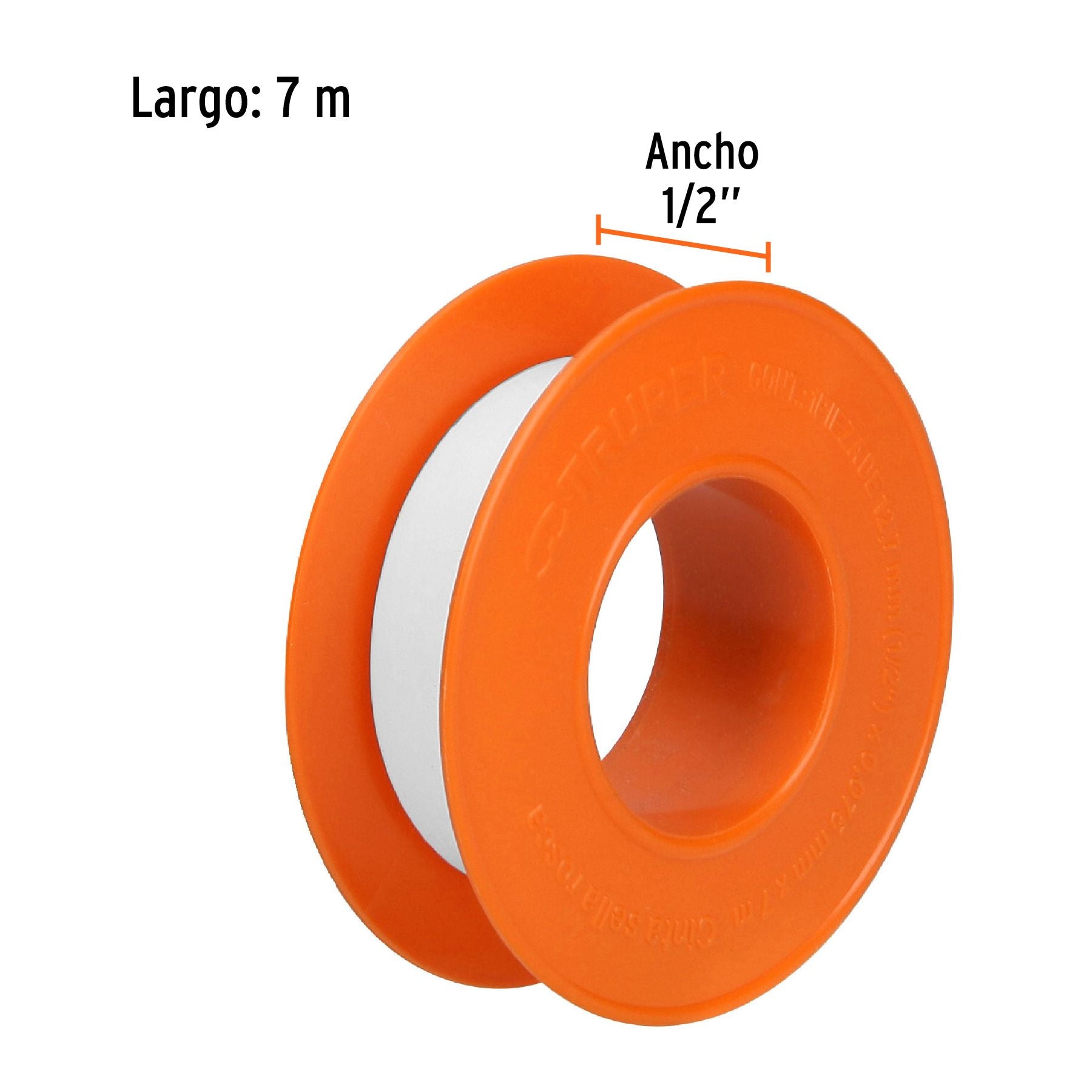 Cinta sella roscas, teflon 1/2" x 7m, uso general, TRUPER