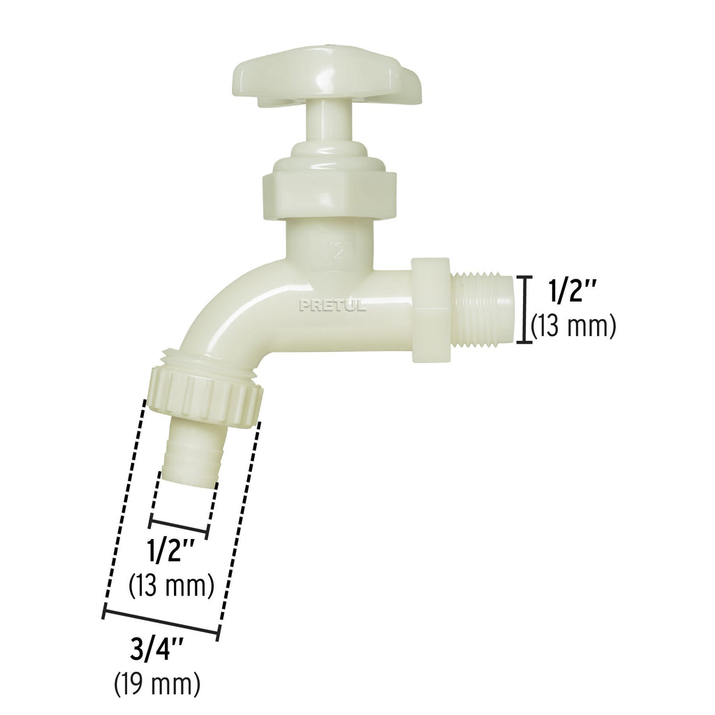 Llave p/manguera, de plástico 65g,1/2", granel, PRETUL