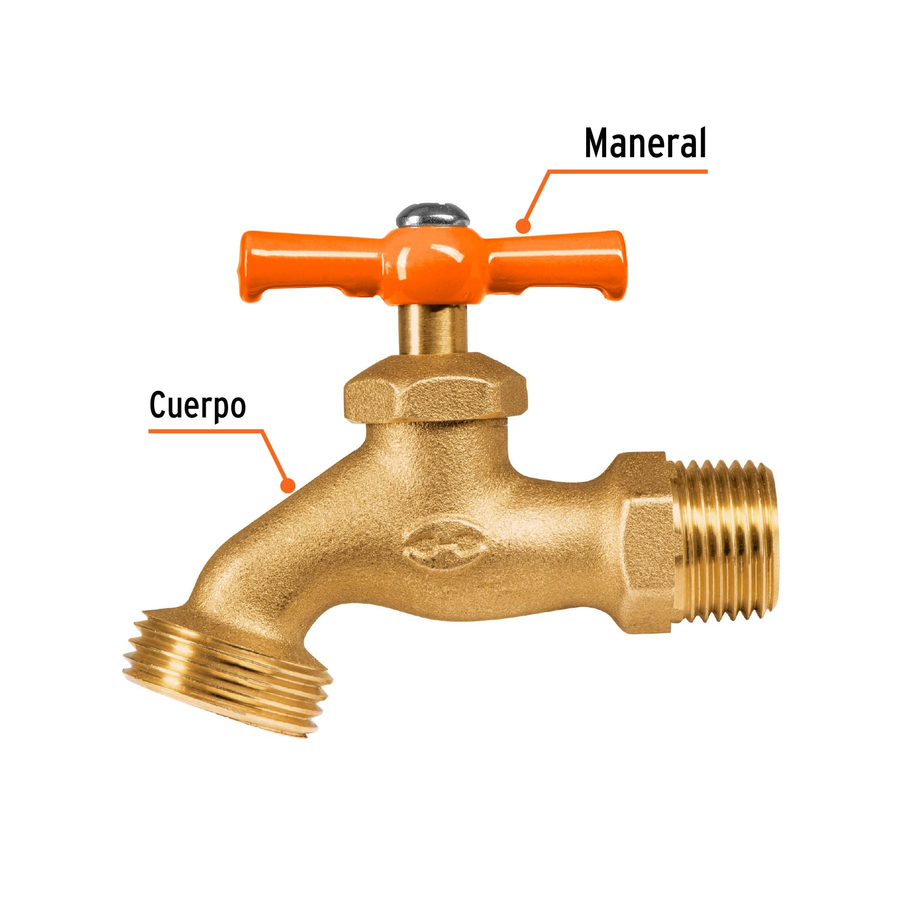 Llave p/manguera, de latón, 140g, 1/2", granel, TRUPER
