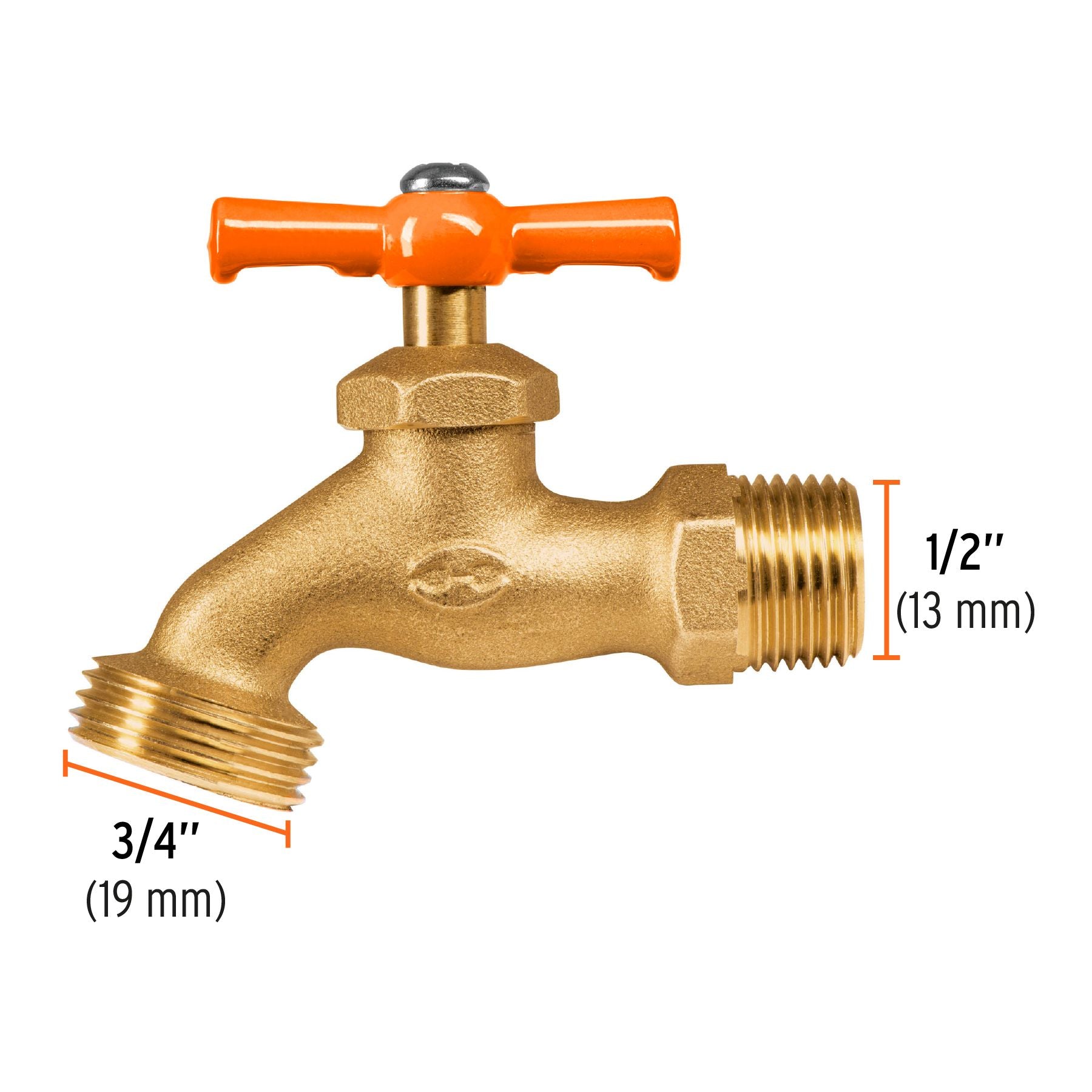 Llave p/manguera, de latón, 140g, 1/2", granel, TRUPER