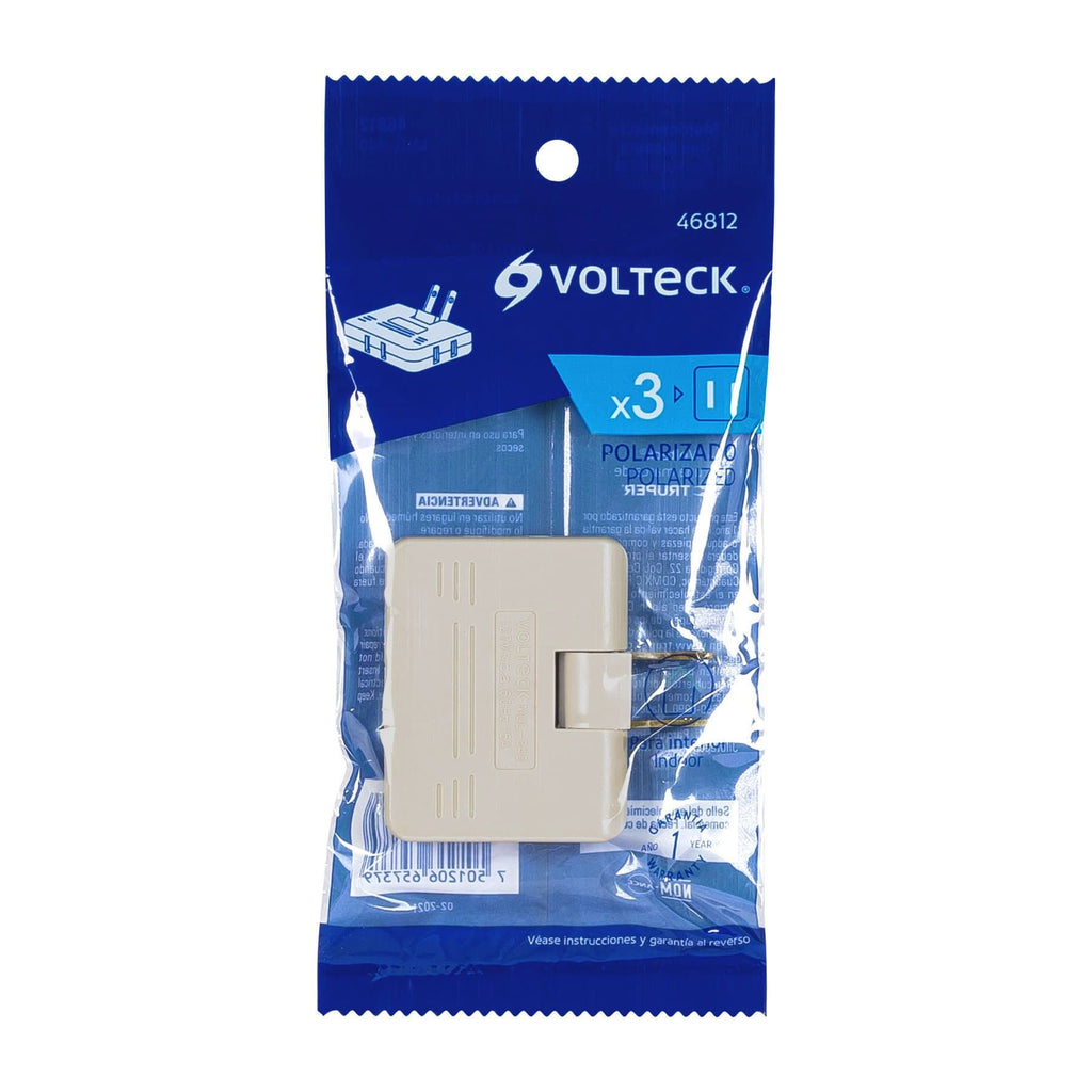 Multicontacto triple,tipo bisagra,entradas laterales VOLTECK