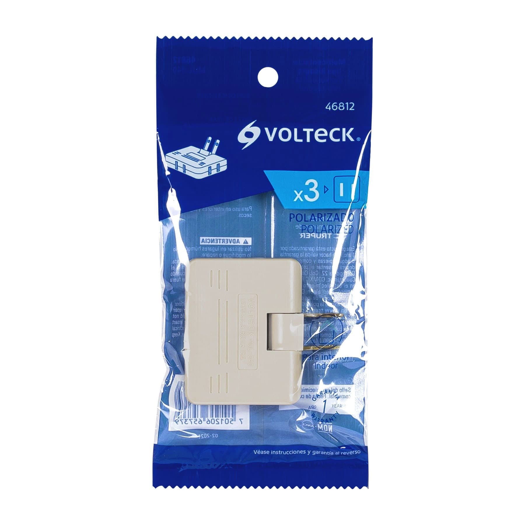 Multicontacto triple,tipo bisagra,entradas laterales VOLTECK