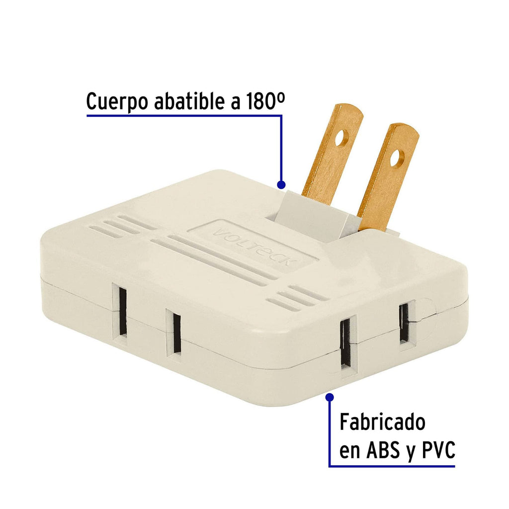 Multicontacto triple,tipo bisagra,entradas laterales VOLTECK