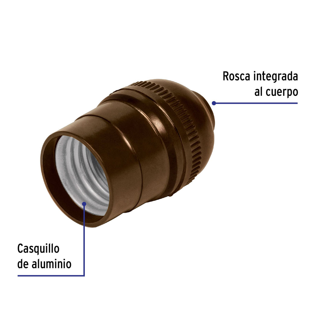 Portalámpara de baquelita, sencillo a granel, VOLTECK