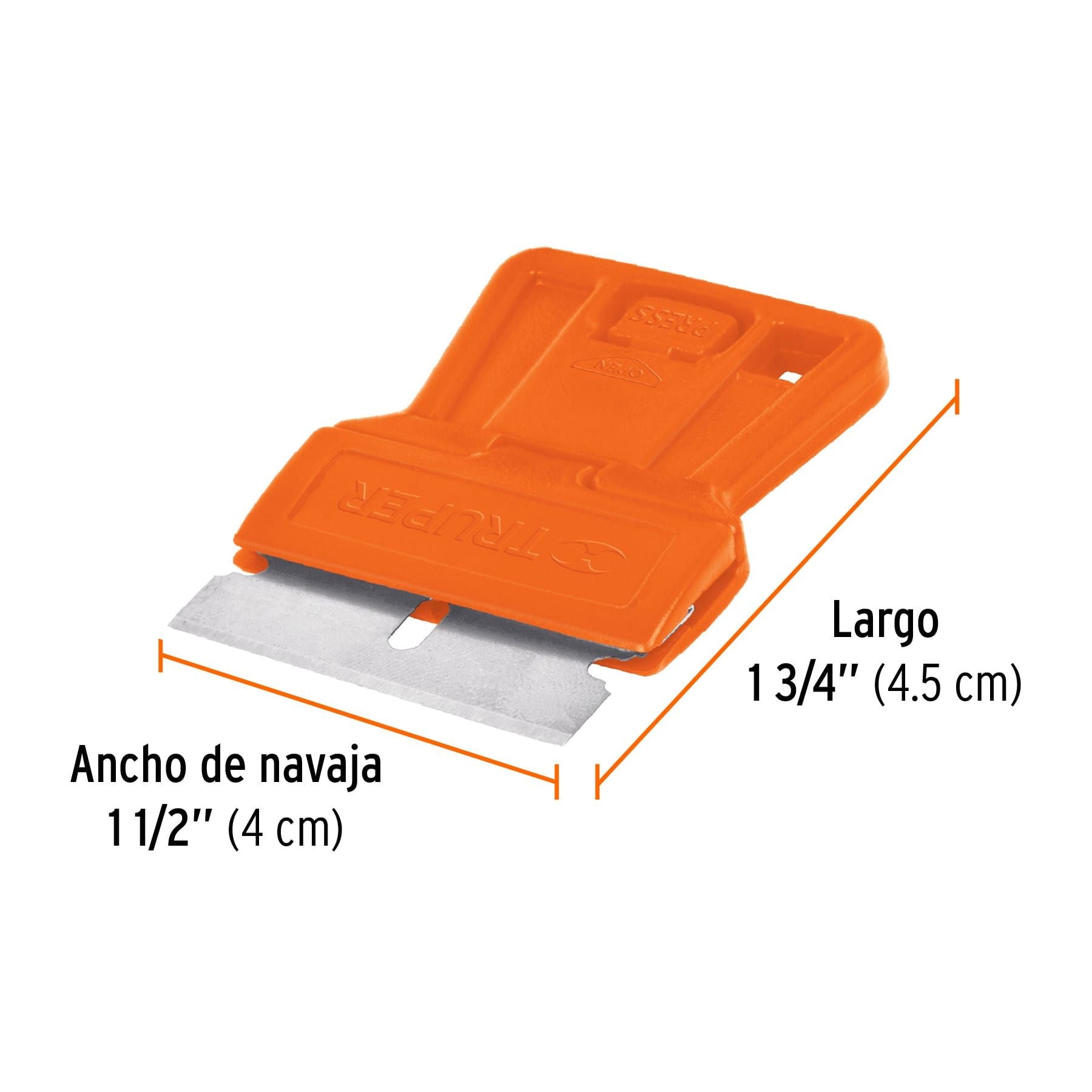 Minirraspador plástico con cuchilla de 1-1/2", TRUPER