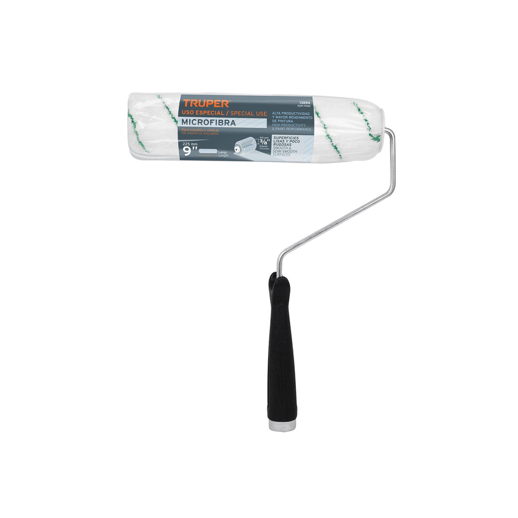 Rodillo para pintar 9 x 3/8" microfibra, sup. poco rugosas